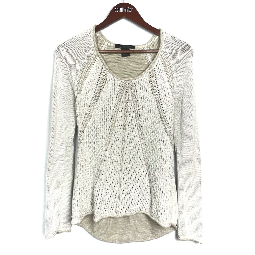 Calvin Klein Jeans Open Stitch Knit Cozy Sweater Beige Cream Women's Size Small